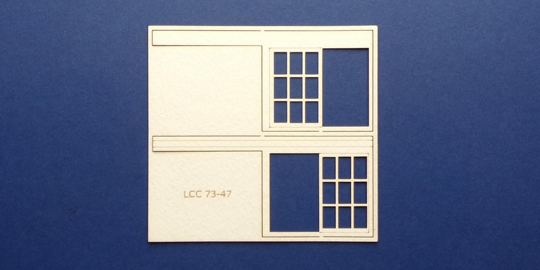 LCC 73-47 O gauge set of windows for 73-14 type 1 Set of windows for signal box wall.
